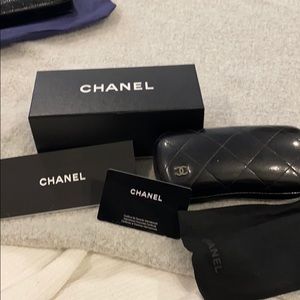 Channel leather sided sunglasses